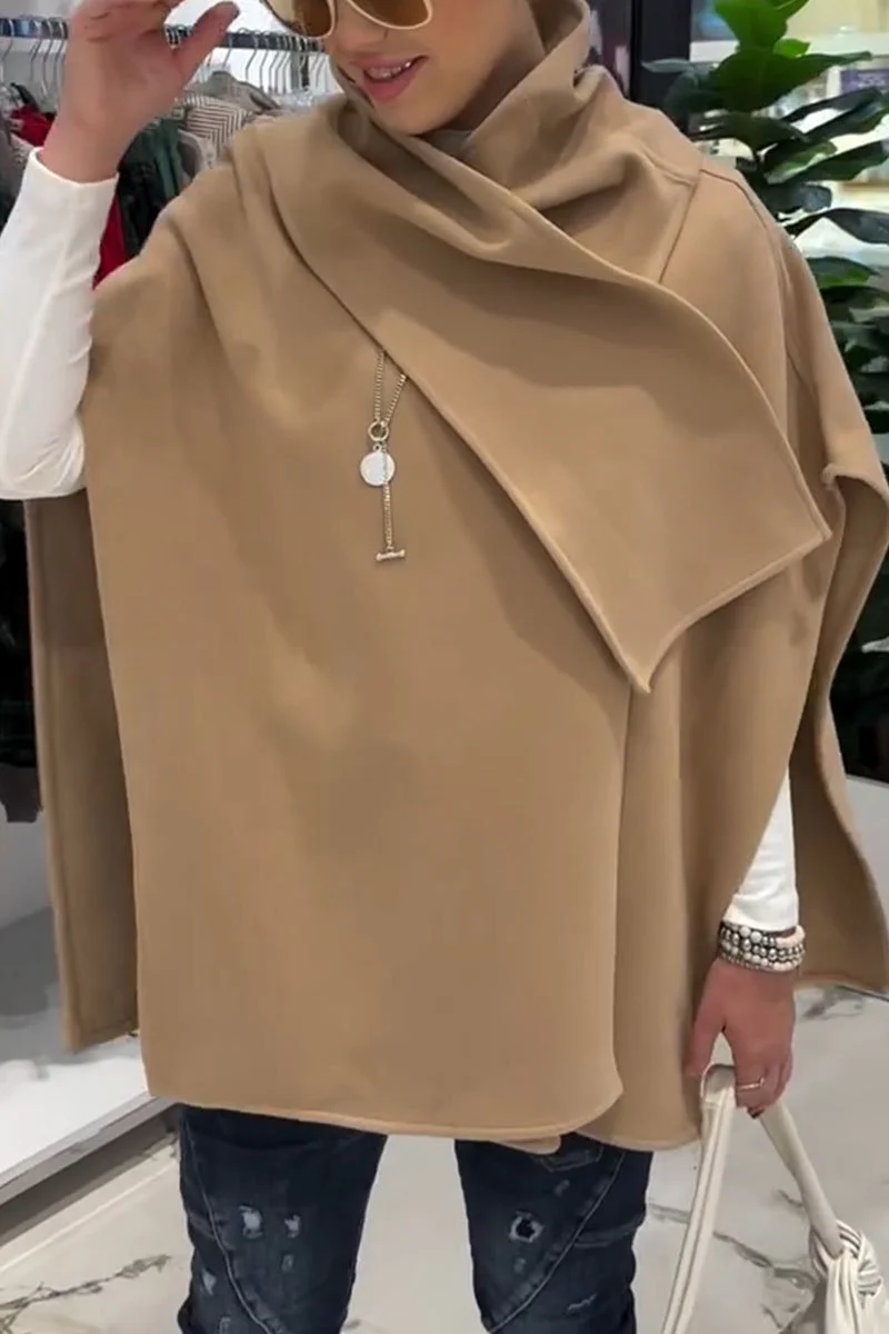 Women's Casual Irregular Turtleneck Jacket