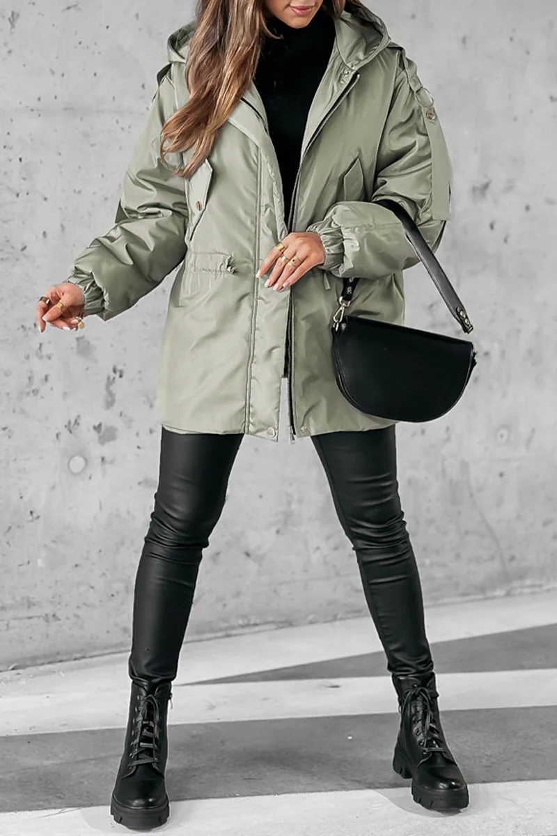 Women's Autumn and Winter Hooded Long Sleeve Casual Coat